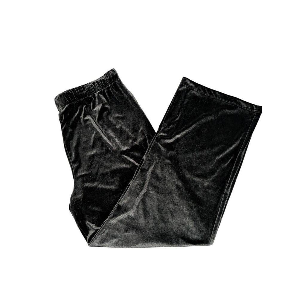 NWT Meg & Margot Black Velvet Pull on Straight Leg Pants Women’s Size Large